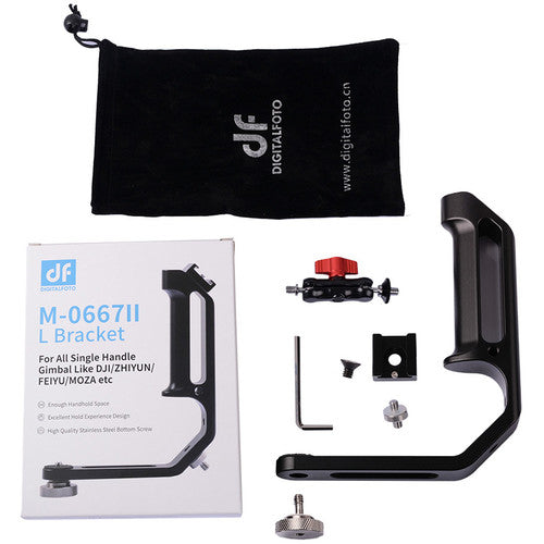 DigitalFoto M0667II Universal L-Bracket with Cold Shoe Mount for Single-Handle Gimbal