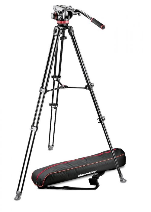 MANFROTTO MVK502AM-1 502 FLUID VIDEO HEAD &amp; MVT502AM ALU TWIN LEG TRIPOD