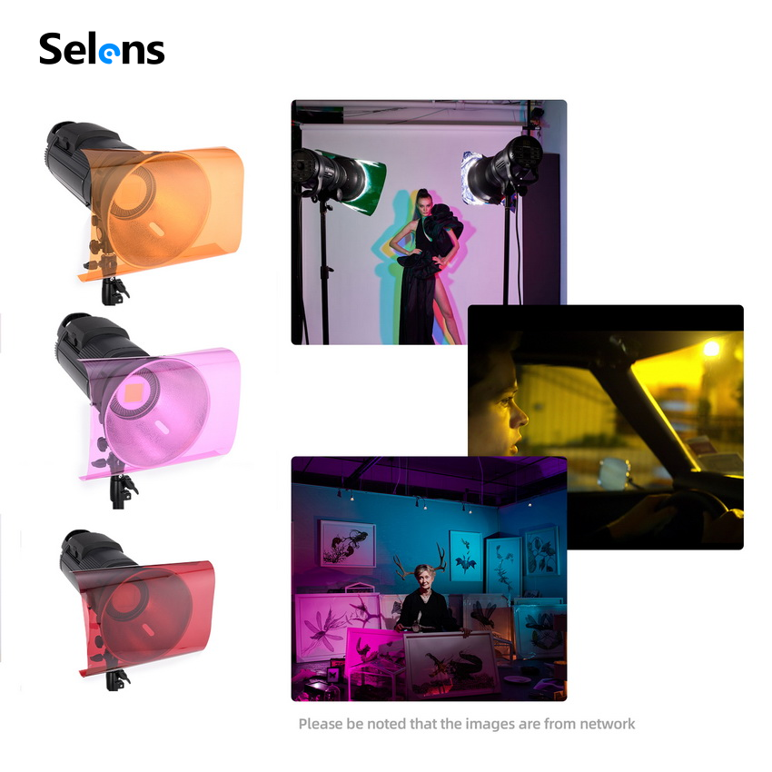 Selens Color Gels Filter Cards 25x25cm for Camera Photography Studio Tool