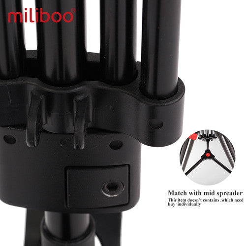 Miliboo MTT609B Professional Tripod and Fluid Head with Ground Spreader (Carbon Fiber)