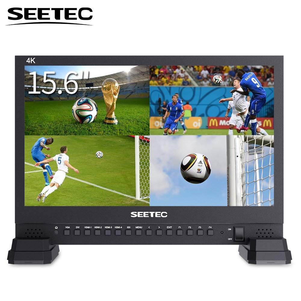 SEETEC 4K156-9HSD 15.6 Inch 3G SDI Broadcast Studio Video Monitor 4K 3840x2160 UHD IPS LCD (4x4K HDMI Quad Split Display)