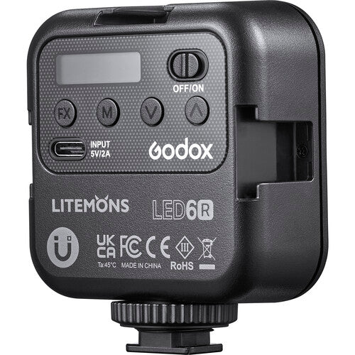 Godox LED 6R Litemons RGB Pocket-Size LED Video Light (RGB &amp; 3200 to 6500K)