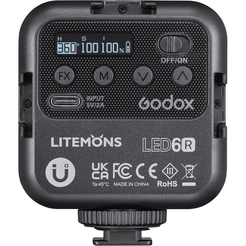 Godox LED 6R Litemons RGB Pocket-Size LED Video Light (RGB &amp; 3200 to 6500K)