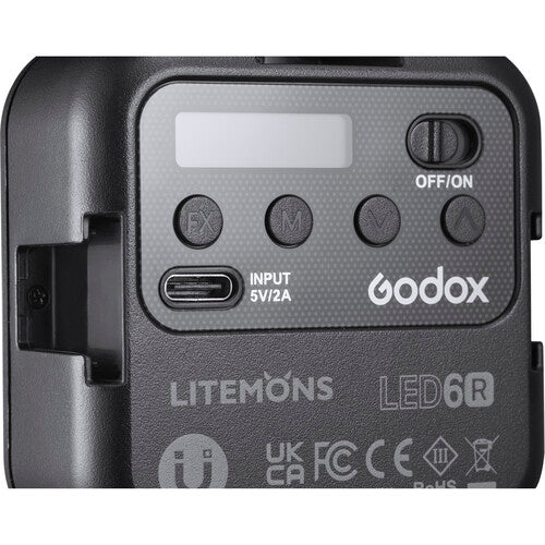 Godox LED 6R Litemons RGB Pocket-Size LED Video Light (RGB &amp; 3200 to 6500K)