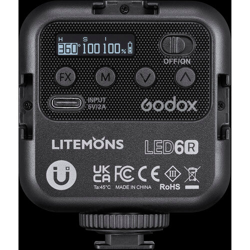 Godox LED 6R Litemons RGB Pocket-Size LED Video Light (RGB &amp; 3200 to 6500K)