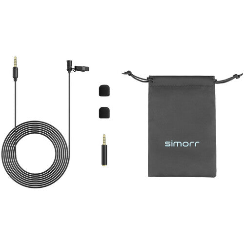 Simorr Wave L1 Lavalier Microphone for Smartphones with 3.5mm TRRS (Black)