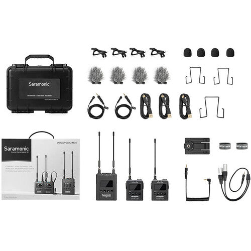 Saramonic UwMic9S Mini KIT2 Compact 2-Person Camera-Mount Wireless Omni Lavalier Microphone System (514 to 596 MHz