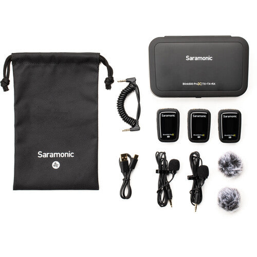 Saramonic Blink 500 ProX B2 2-Person Digital Camera-Mount Wireless Omni Lavalier Microphone System (Black, 2.4 GHz)