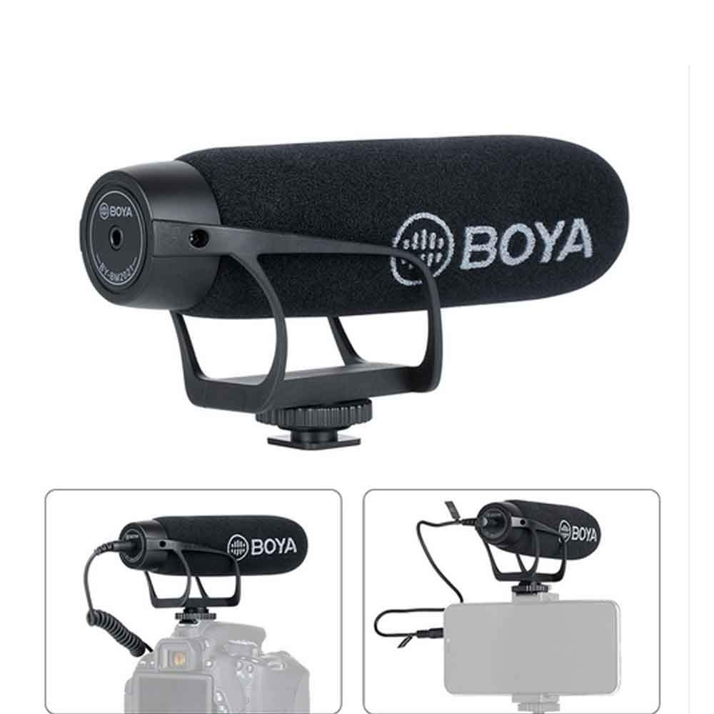 Boya BY-BM2021 Cardioid On Camera Microphone for DSLR Nikon Canon Camcorder Phone Microphone with 3.5MM TRS TRRS Cable Adapter