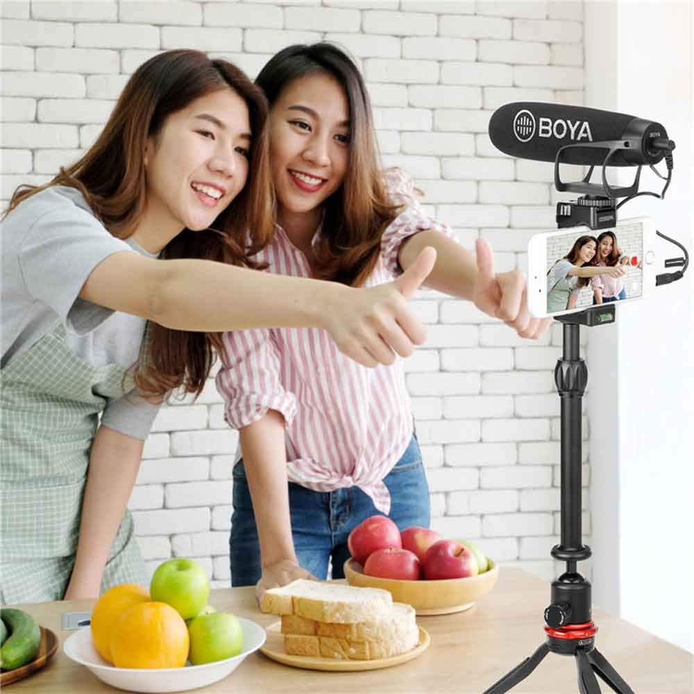 Boya BY-BM2021 Cardioid On Camera Microphone for DSLR Nikon Canon Camcorder Phone Microphone with 3.5MM TRS TRRS Cable Adapter