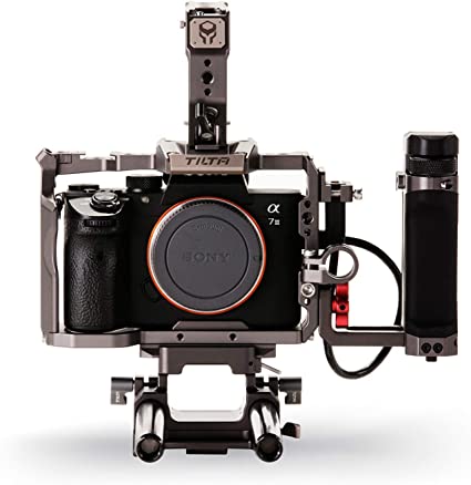 Tiltaing a7/a9 Series Kit C (Gray) | Full Camera Cage Compatible with Sony a7, a7 II, a7 III, a7S, a7S II, a7R, a7R II, a7R III, a9 | Handles, Run/Stop Cables, HDMI Adapter Included | TA-T17-C-G