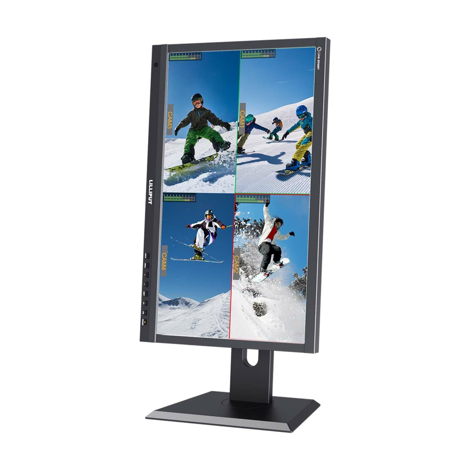 Lilliput PVM220S 21.5” Live Stream Quad Split Multiview Monitor with Vertical