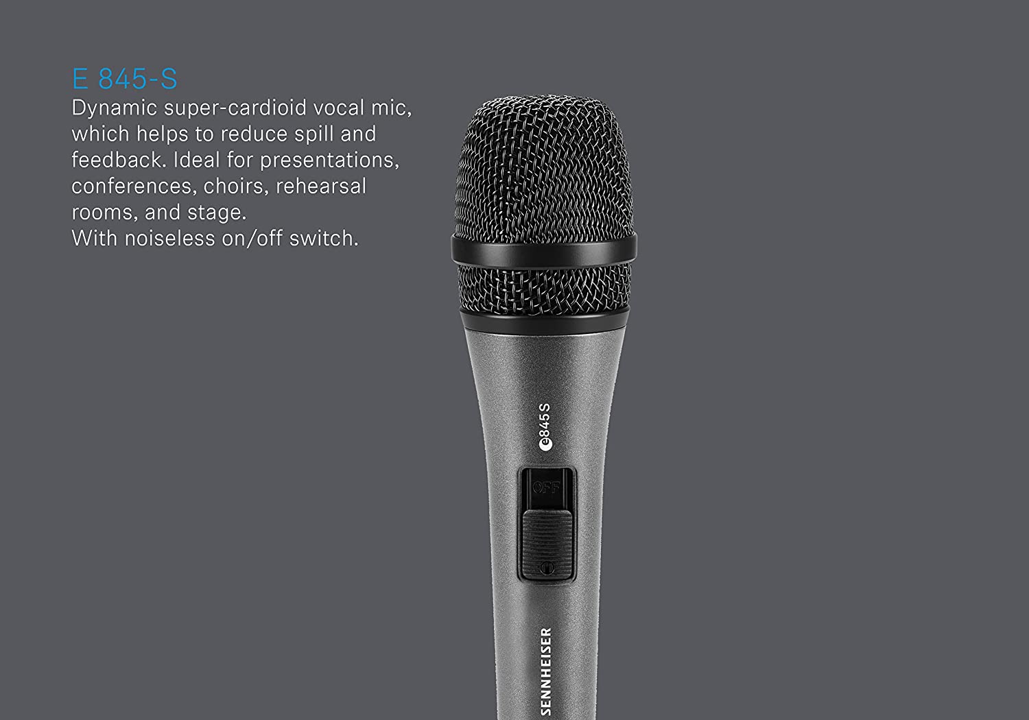 Sennheiser E 845-S Dynamic Super Cardioid Microphone