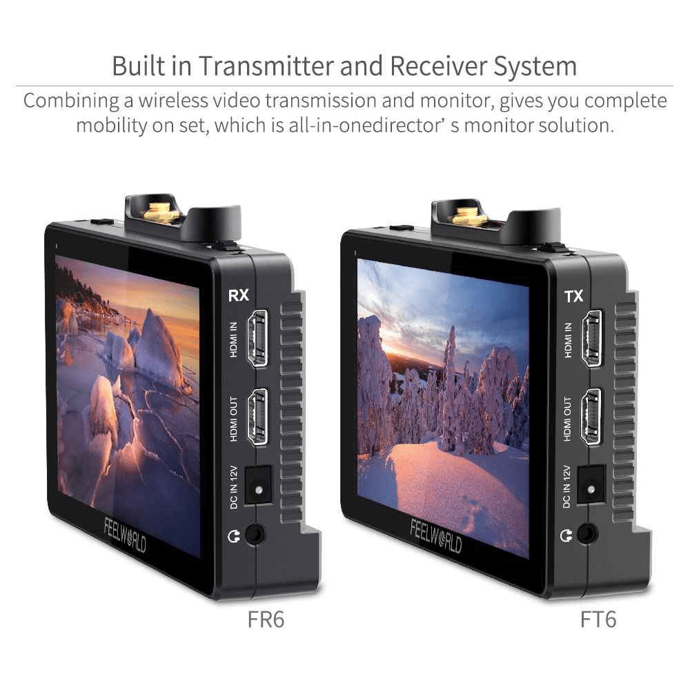 FEELWORLD FT6 FR6 5.5 INCH WIRELESS VIDEO TRANSMISSION DSLR CAMERA FIELD TOUCH MONITOR 4K HDMI