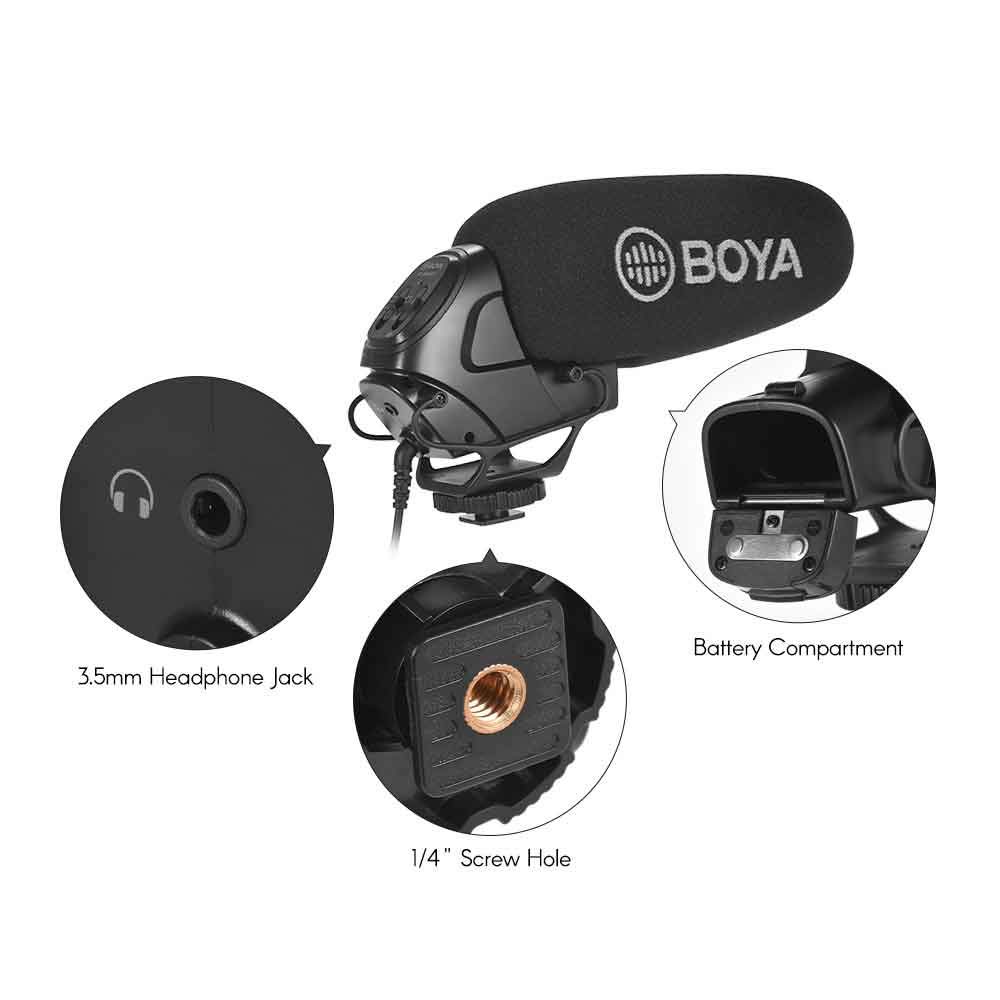 Boya BY-BM3031 Professional On-Camera Shotgun Microphone for DSLR Cameras, Video Cameras, Recorders