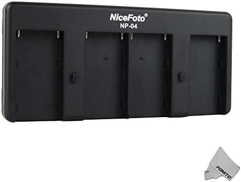 Nicefoto NP-04 NP-F Battery to V-Mount Battery Converter Adapter Plate 4-Slot