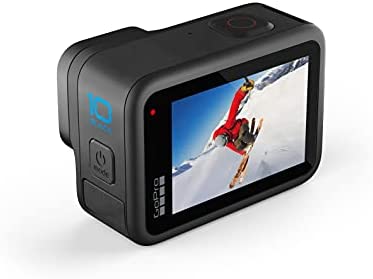 GoPro HERO10 Black - Waterproof Action Camera with Front LCD and Touch Rear Screens, 5.3K60 Ultra HD Video, 23MP Photos, 1080p Live Streaming, Webcam, Stabilization