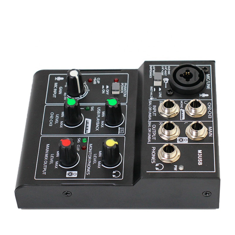 APEX 3 Channel USB Professional Audio Mixer Interface for Recording