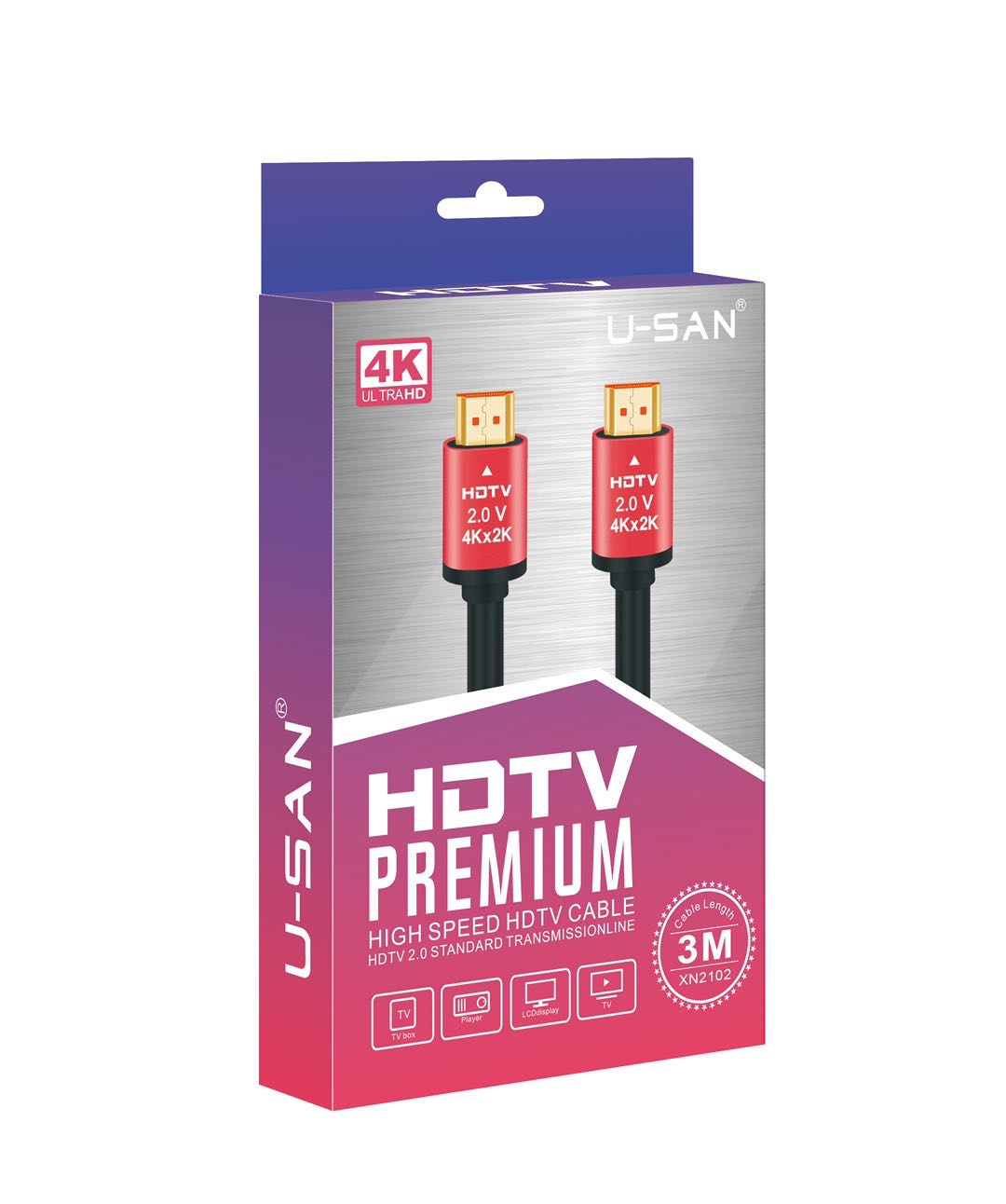 USAN 3M HDMI 4K 2.0V PREMIUM HIGH SPEED HDTV CABLE 60HZ