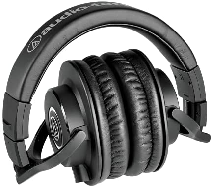 Audio-Technica ATH-M40x Professional Studio Monitor Headphone, Black, with Cutting Edge Engineering, 90 Degree Swiveling Earcups, Pro-grade Earpads/Headband, Detachable Cables Included