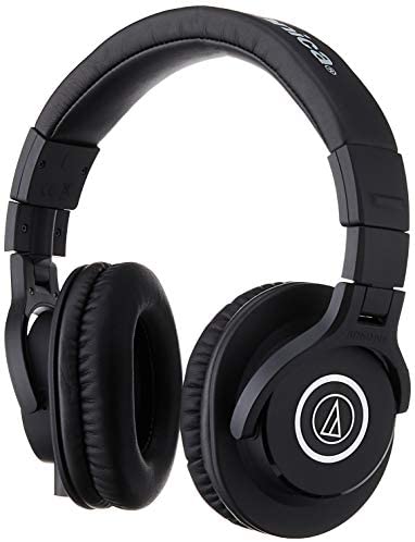 Audio-Technica ATH-M40x Professional Studio Monitor Headphone, Black, with Cutting Edge Engineering, 90 Degree Swiveling Earcups, Pro-grade Earpads/Headband, Detachable Cables Included