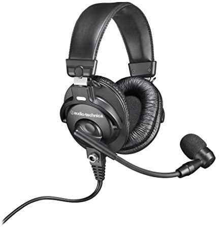 Audio-Technica BPHS1 Broadcast Stereo Headset with Dynamic Cardioid Boom Mic Black, Adjustable