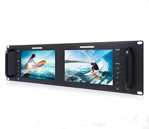 Seetec Dual 7" 3RU IPS 1280x800 Broadcast LCD Rack Mount Monitor with 3G-SDI, HDMI, AV input and output D71