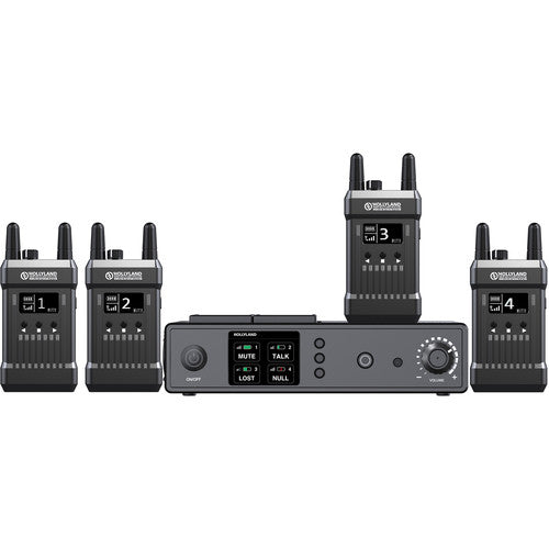 Hollyland T1000 Full-Duplex Intercom System with Four Beltpack Transceivers