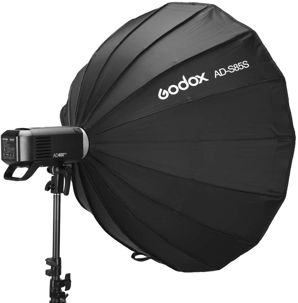 Godox AD-S85S 85cm Parabolic Deep Softbox Hexadecagon Quick Collapsible Umbrella Softbox for Godox AD400Pro Strobe Light Studio Photo Lighting