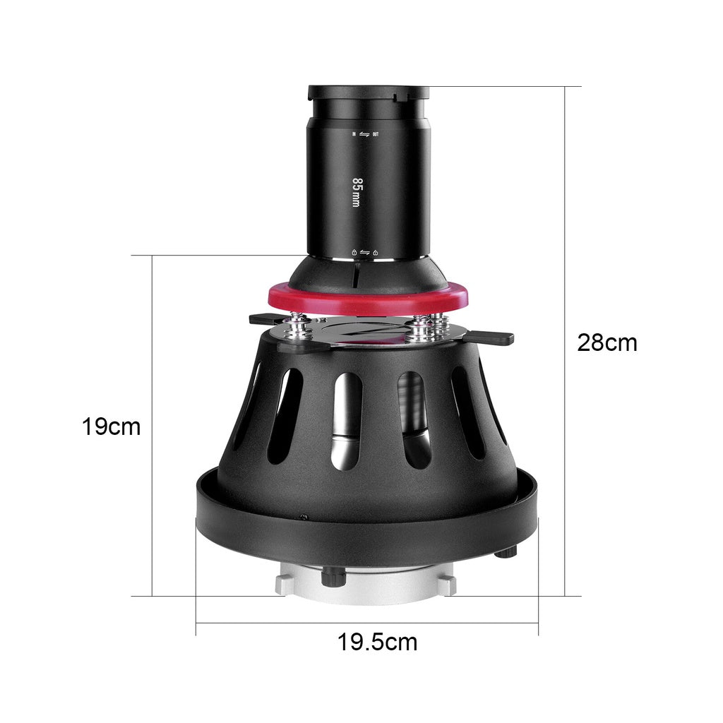 NiceFoto SN-29 Pro Optical Conical Snoot Focalize Condenser Cylinder Bowens 85mm EF-Mount