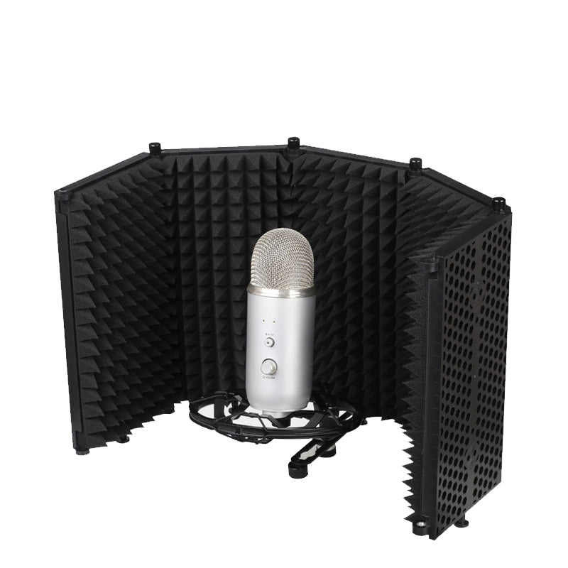 APEX 5 Panel Foldable Microphone Sound Isolation Shield for Studio Recording