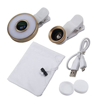 6-in-1 Smartphone Clip On Multi Camera Lens with LED Flash Light