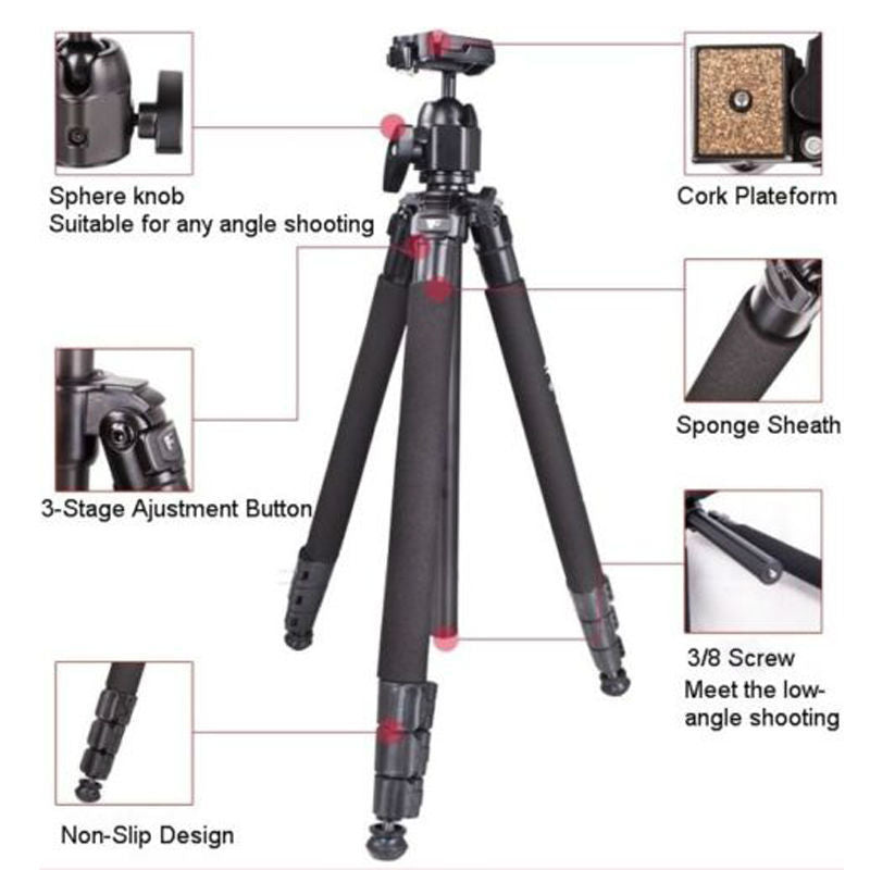 Weifeng WF-6662a/Fancier FT-6662a Tripod with Carrying Bag