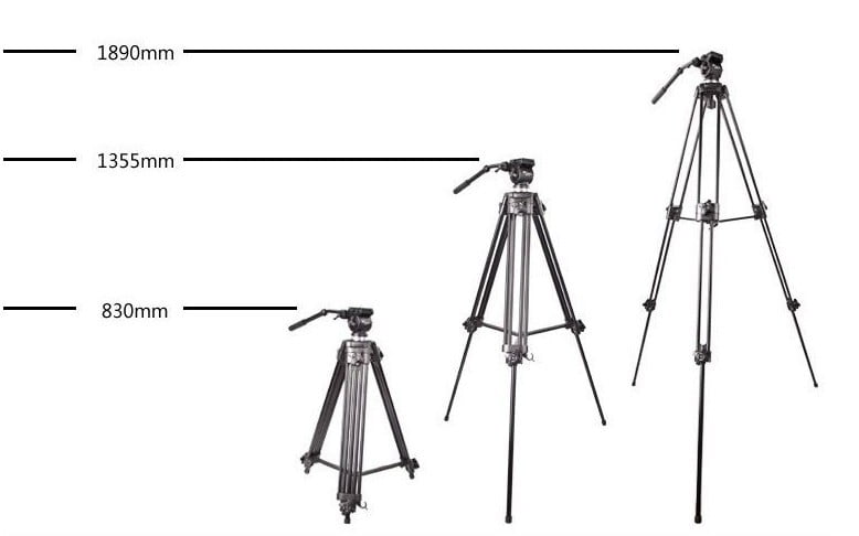 Weifeng WF-717 1.8m Professional Heavy Duty Video Tripod with Fluid Head