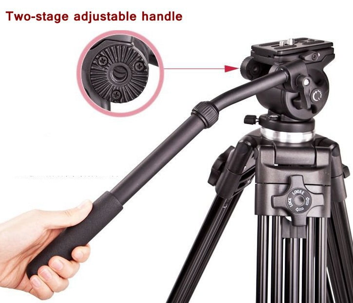 Weifeng WF-717 1.8m Professional Heavy Duty Video Tripod with Fluid Head