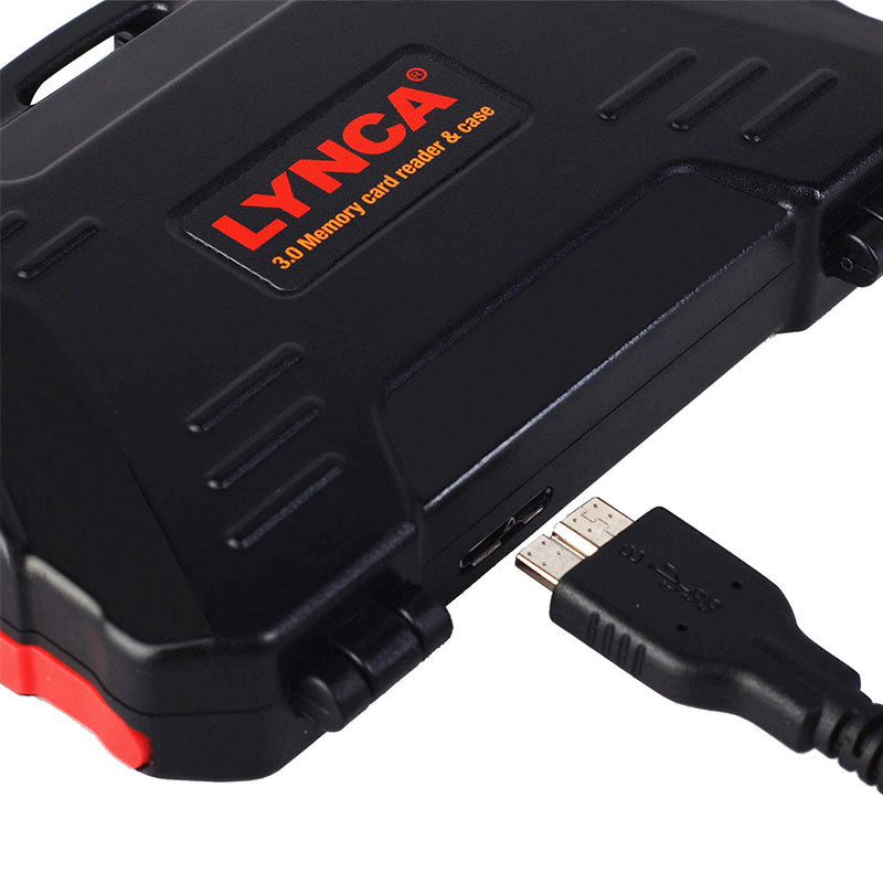 LYNCA Waterproof Memory Card Case with Built-In USB 3.0 Card Reader