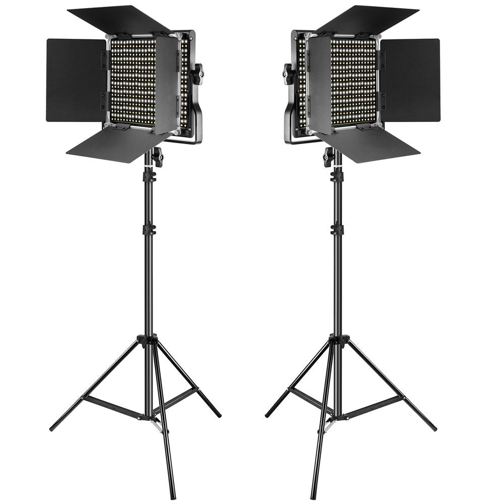 Neewer 2 Pieces Dimmable Bi-color 660 LED Video Light and Stand Kit