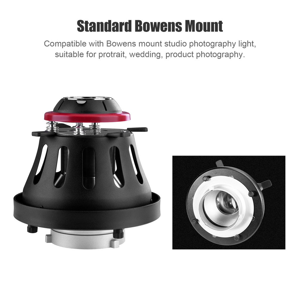 NiceFoto SN-29 Pro Optical Conical Snoot Focalize Condenser Cylinder Bowens 85mm EF-Mount