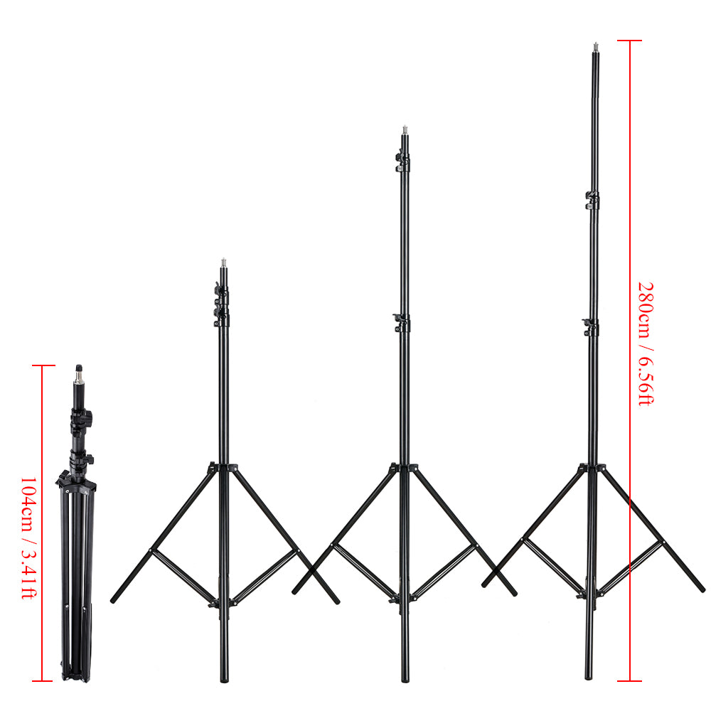 Apex Heavy Duty 9ft Light Stand Spring Cushioned with Aluminum Collar Lock (All Aluminum and Metal Construction)