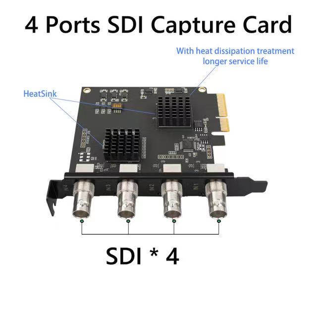 Acasis Quad SDI Capture Card 4 Channel PCIe Video Capture Card 1080P 60FPS Capture Device