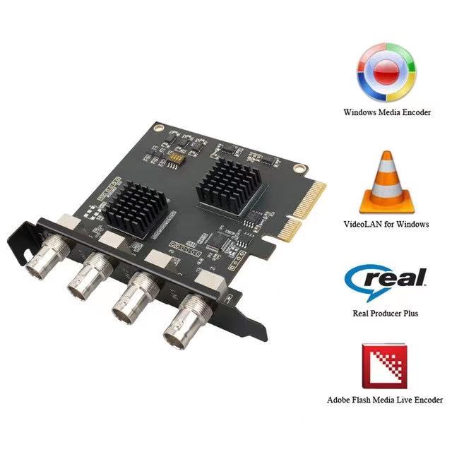 Acasis Quad SDI Capture Card 4 Channel PCIe Video Capture Card 1080P 60FPS Capture Device