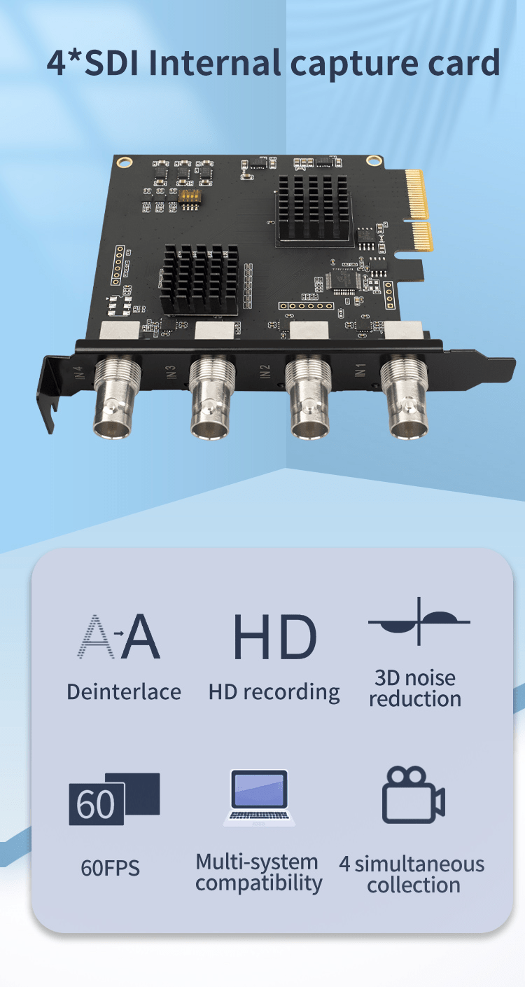 Acasis Quad HDMI PCIe Video Capture Card 1080P 60FPS 4 Channel Camera Capture Card Built-in Capture