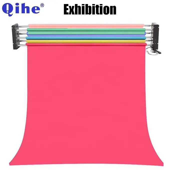 Qihe 4 Roller or 6 Roller Motorized Backdrop Lifter, Wall Mounted Electric Background Support Stand