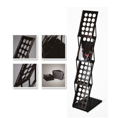 Black Metal Coated Brochure Stand