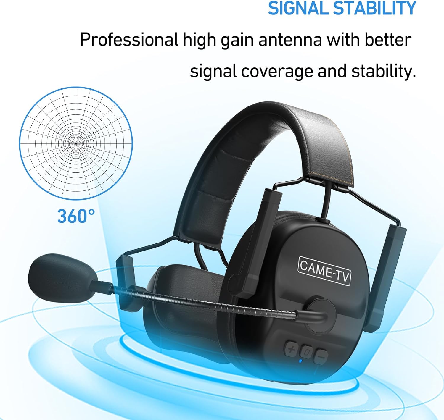 CAME-TV KUMINIK8 Duplex Digital Wireless Intercom Headset Distance up to 1500ft (450 Meters) with Hardcase - Single Ear 9 Pack