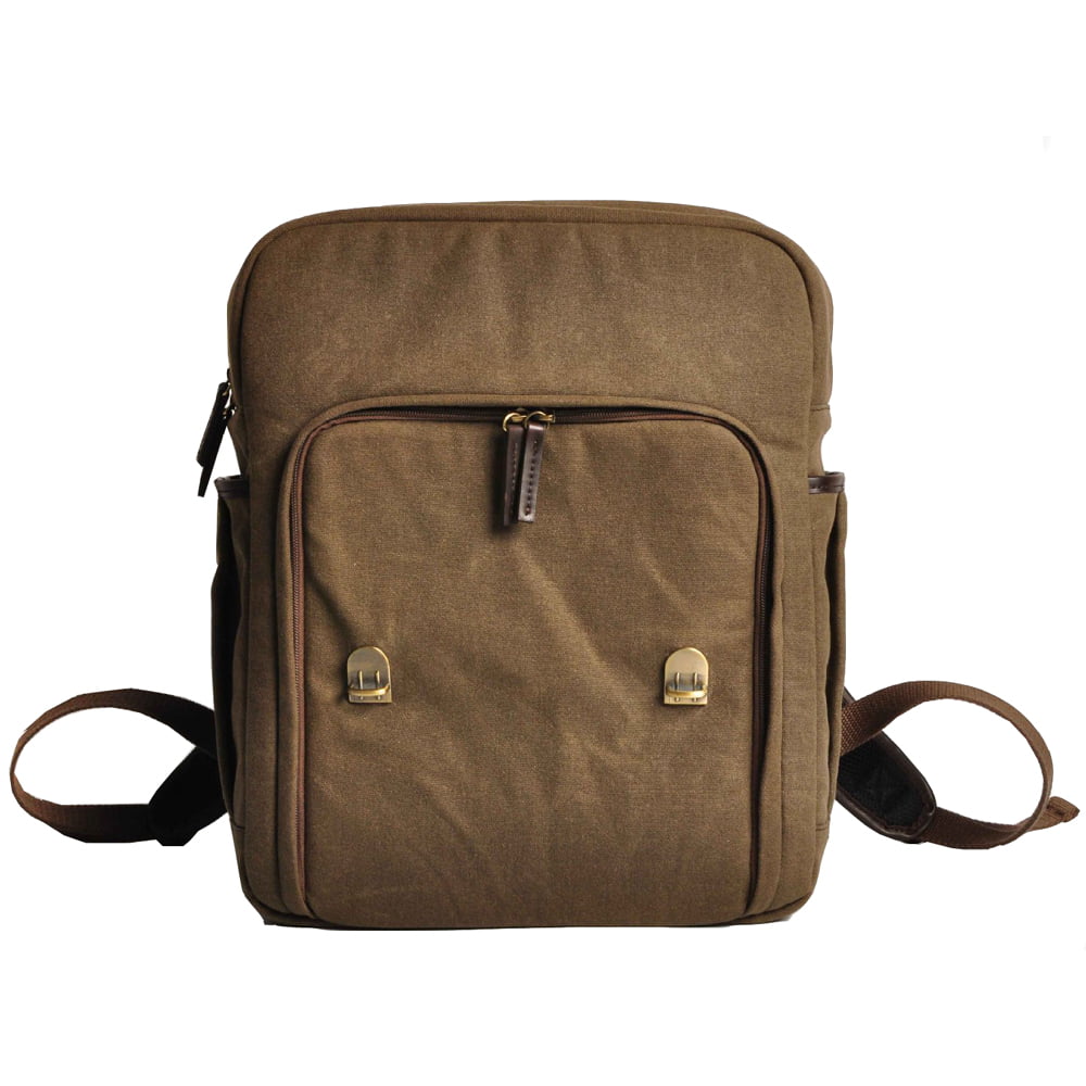 Caden Leather Retro Backpack for DSLR and Mini Laptop 12-13in