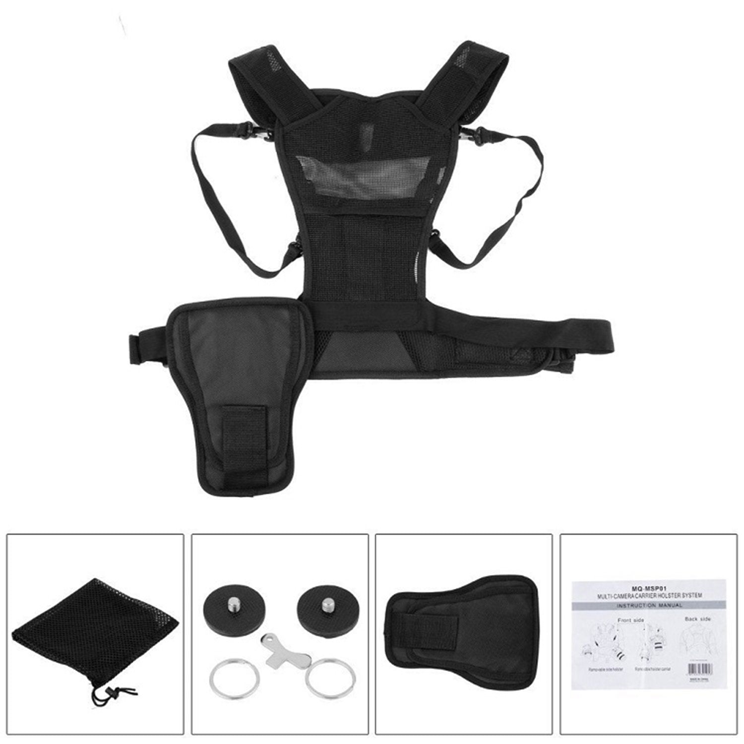 MICNOVA MQ-MSP01 Multi-Functional Vest Holster for 2 Cameras