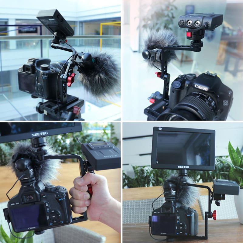 CAMKOO Universal L Bracket Monitor and Camera Mount Swivel Arm