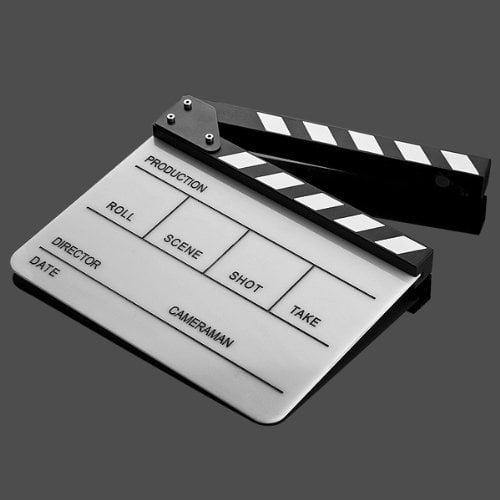 Professional Black & White Acrylic Clapper Board Slate