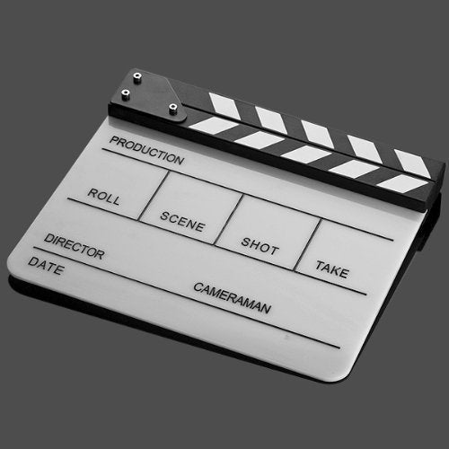 Professional Black & White Acrylic Clapper Board Slate